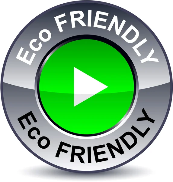 Eco friendly rund knapp. — Stock vektor