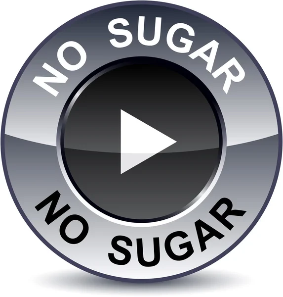 Kein Zucker runder Knopf. — Stockvektor