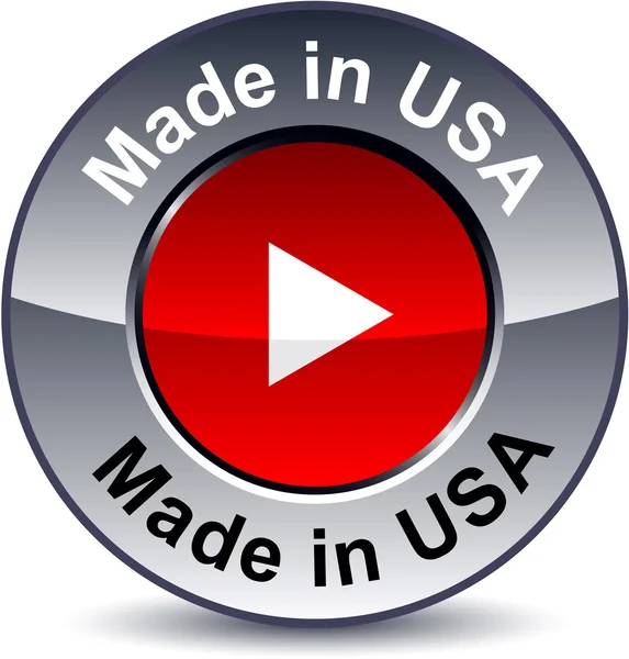 Pulsante rotondo made in USA . — Vettoriale Stock