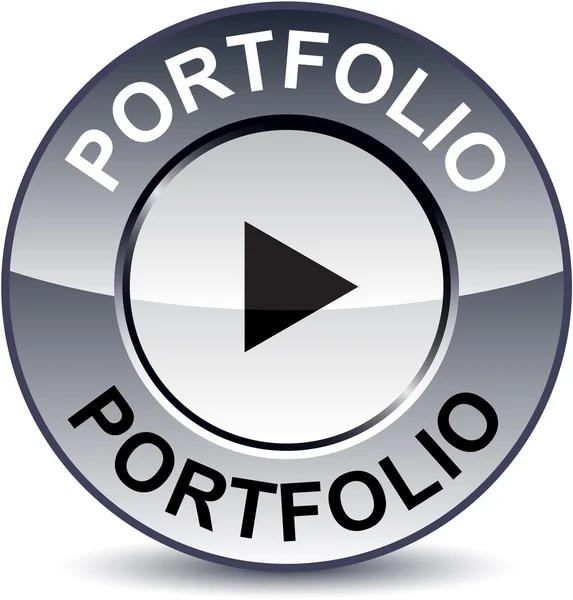 Portfólió kerek gomb. — Stock Vector