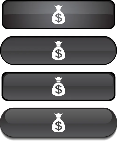 Conjunto de botões de dinheiro . — Vetor de Stock
