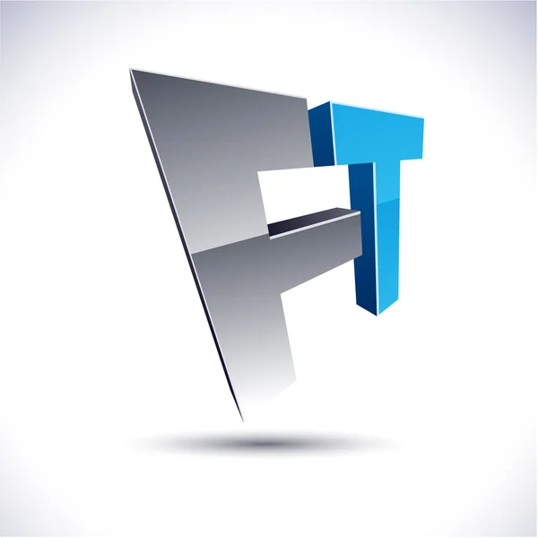 Resumen 3d FT icono . — Vector de stock
