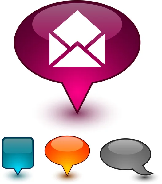 E-mail speech comic icons. — Stock Vector