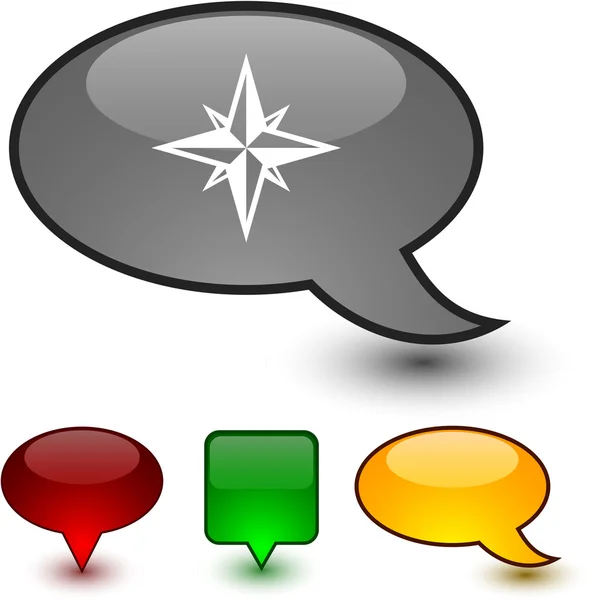 Compass speech comic icons. — Stock Vector