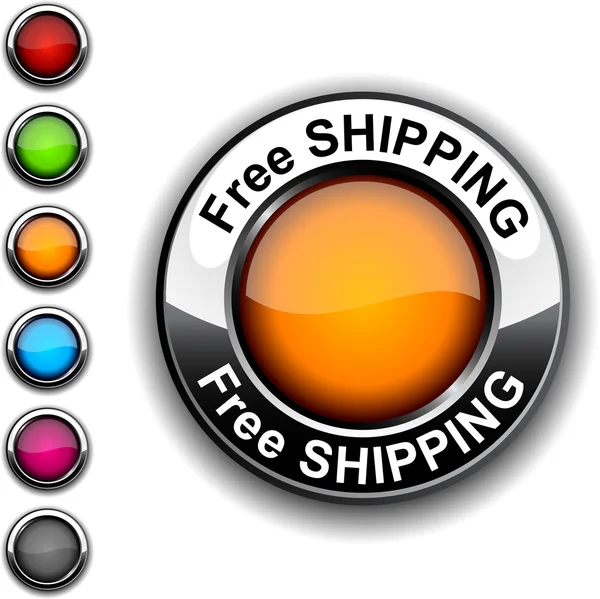 Free shipping button. — Stock Vector