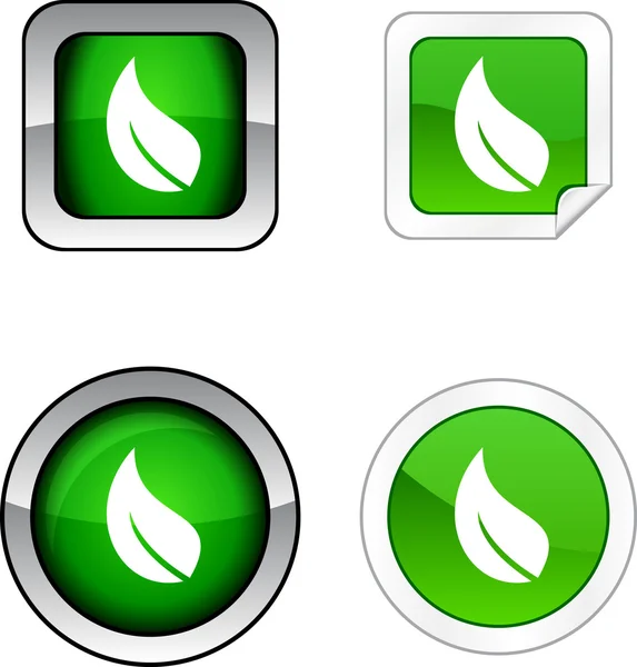 Ensemble de boutons écologiques . — Image vectorielle
