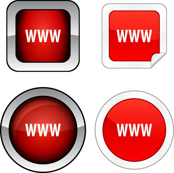 Conjunto de botões WWW . — Vetor de Stock