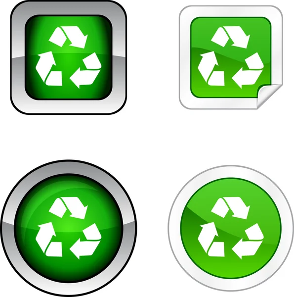 リサイクル ボタン セット. — ストックベクタ