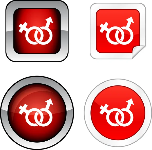 Ensemble de boutons sexe . — Image vectorielle