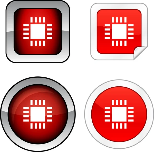 Ensemble de boutons Cpu . — Image vectorielle