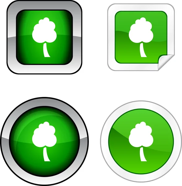 Tree button set. — Stock Vector