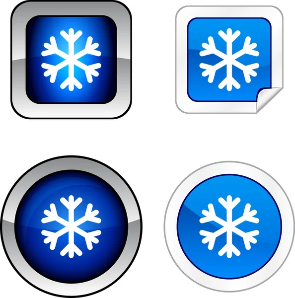Set di pulsanti fiocco di neve . — Vettoriale Stock