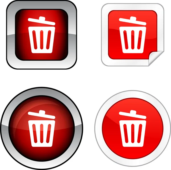 Recycle bin. button set. — Stock Vector