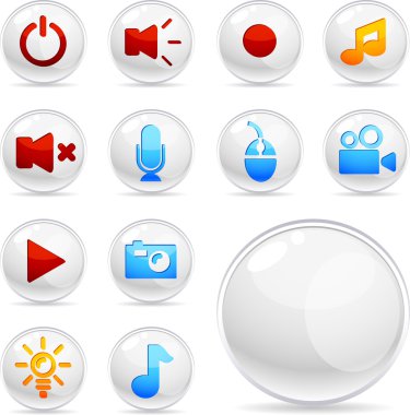 Media Icons. clipart