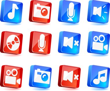 Media icons. clipart