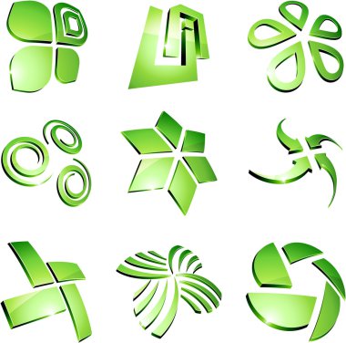 Green vibrant logos. clipart