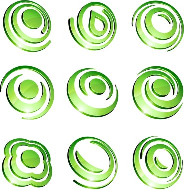 Green vibrant logos. clipart