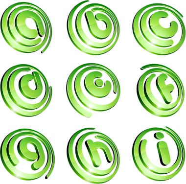 Green vibrant logo set.