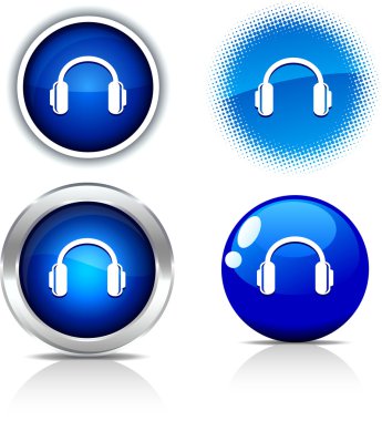 Headphones buttons. clipart