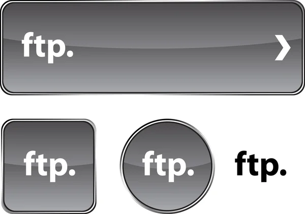 Ftp ボタン セット. — ストックベクタ