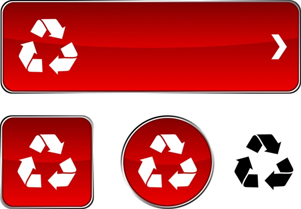 Recycling-Knopf-Set. — Stockvektor
