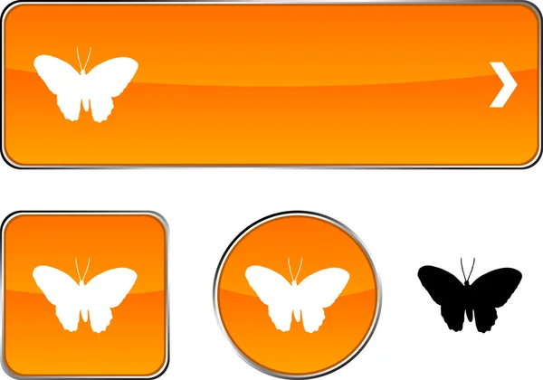 Botón mariposa conjunto . — Archivo Imágenes Vectoriales