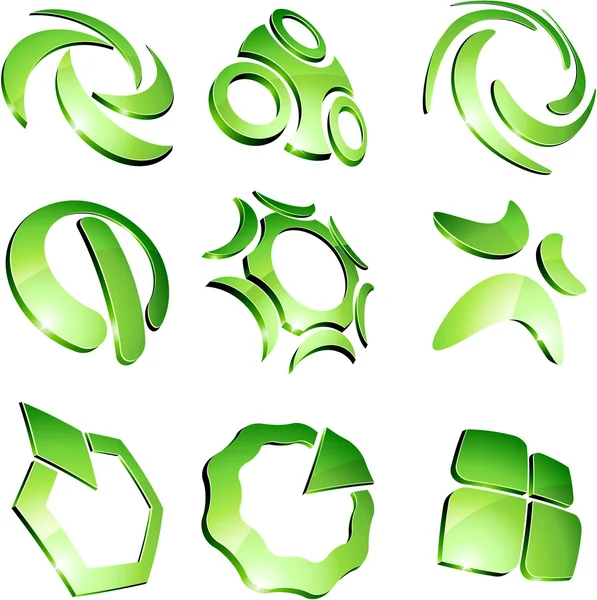 Logotipos verdes vibrantes . — Vetor de Stock