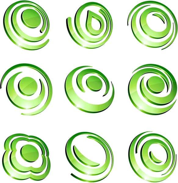 Зелена яскравий логотипи . — стоковий вектор