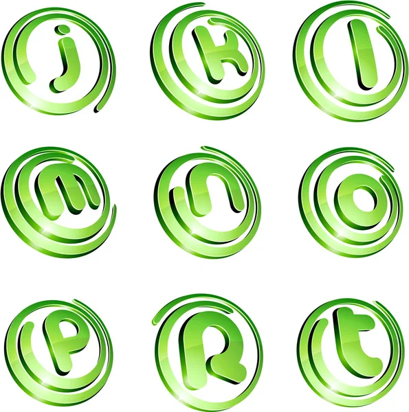 Conjunto de logotipo verde vibrante . — Vector de stock