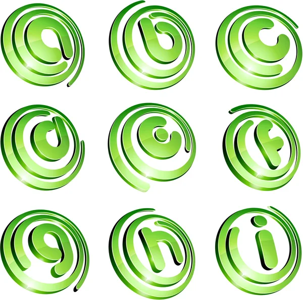 Зелений яскравий логотип набір . — стоковий вектор