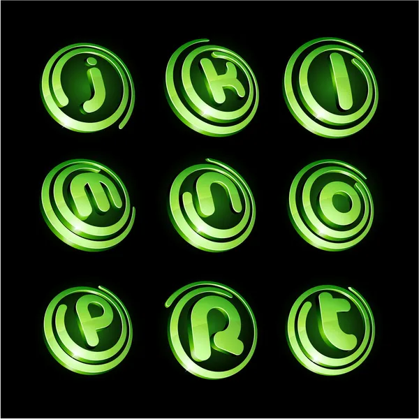 Set logo vibrante verde . — Vettoriale Stock