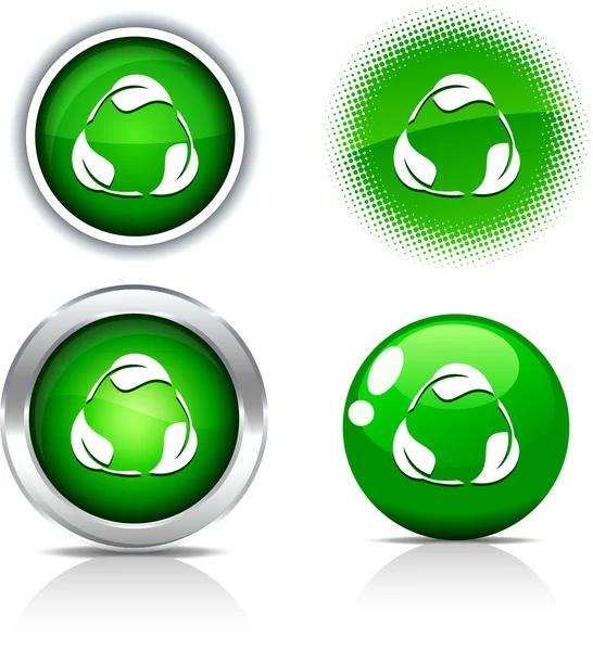 Recycler les boutons . — Image vectorielle
