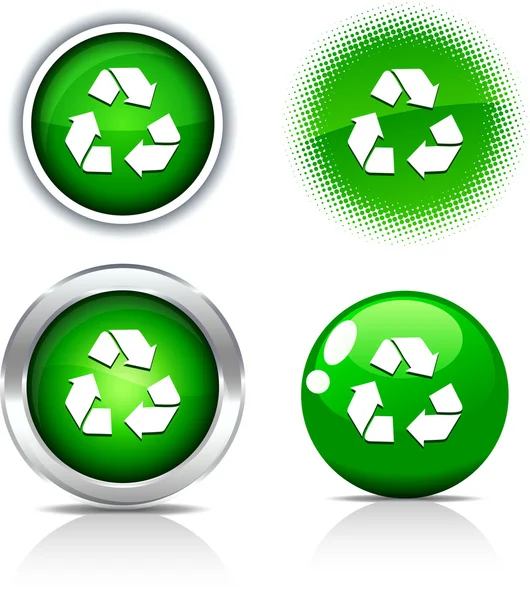 Recycler les boutons . — Image vectorielle