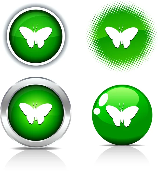 Butterfly buttons. — Stock Vector