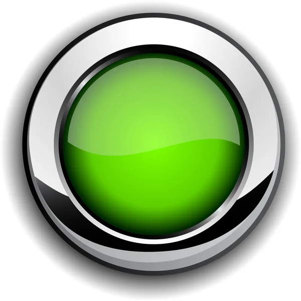 光沢のある緑色のボタン. — ストックベクタ
