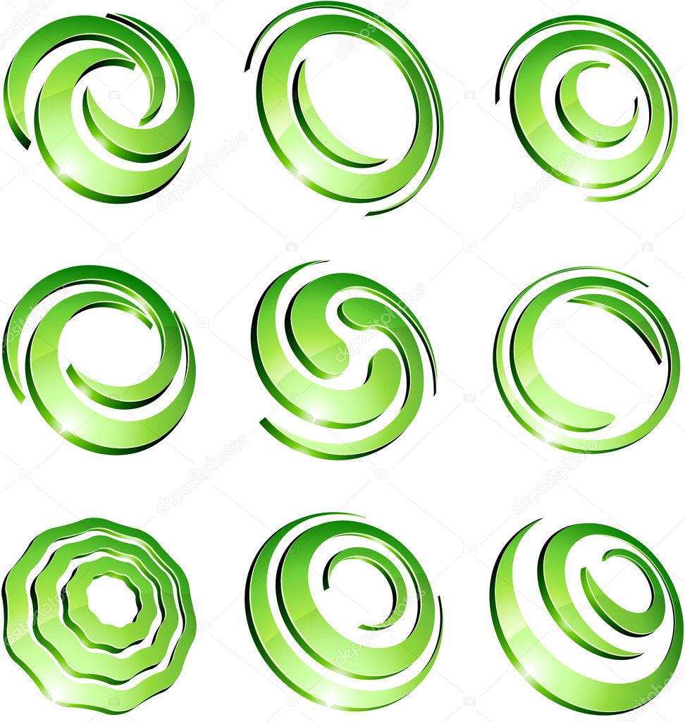 Green vibrant logo set.