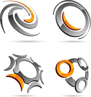 Set of abstract symbols. clipart