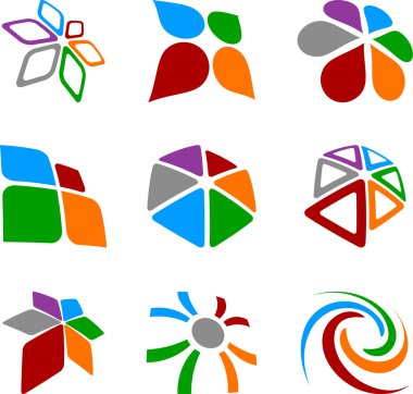 Set of abstract symbols. clipart