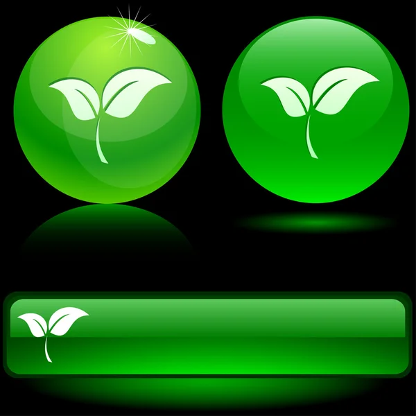 Icônes de feuilles . — Image vectorielle