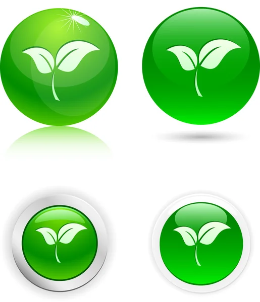 Icônes de feuilles . — Image vectorielle