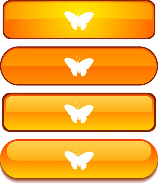 Butterfly button set. — Stock Vector