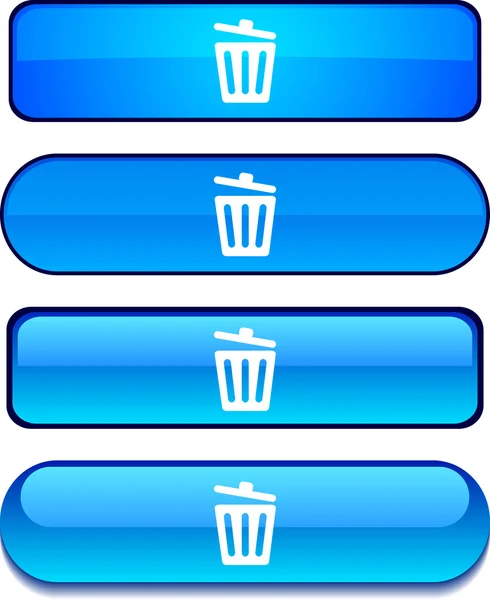 Papelera de reciclaje. conjunto de botones . — Vector de stock