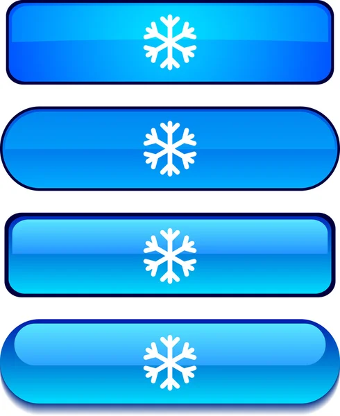 Set di pulsanti fiocco di neve . — Vettoriale Stock