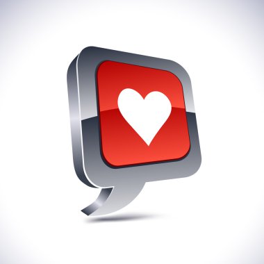 Love 3d balloon button. clipart