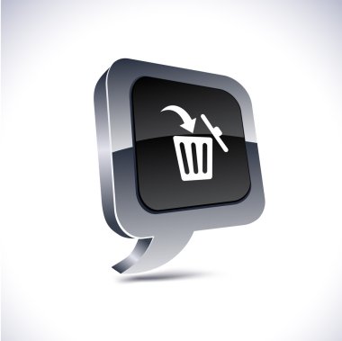 Delete 3d balloon button. clipart