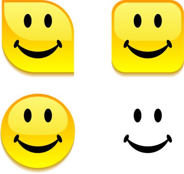 Smiley glossy button. clipart
