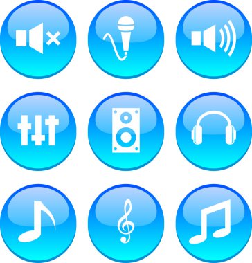 Audio icons. clipart