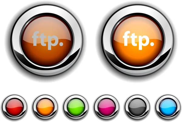 Botão FTP . — Vetor de Stock