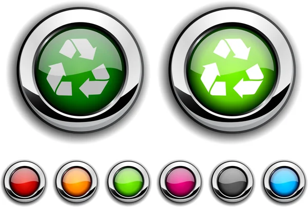 Recycle knop. — Stockvector