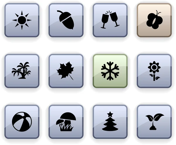Seasons dim ikoner. — Stock vektor